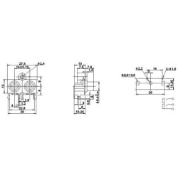 RCA Double Jack 90 Degree Female Socket Connector PCB Mount