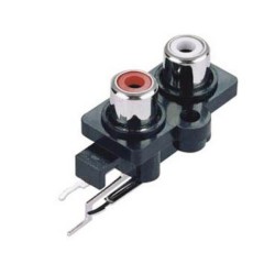 RCA Female Connector 90 Degree Double AV 2 Hole