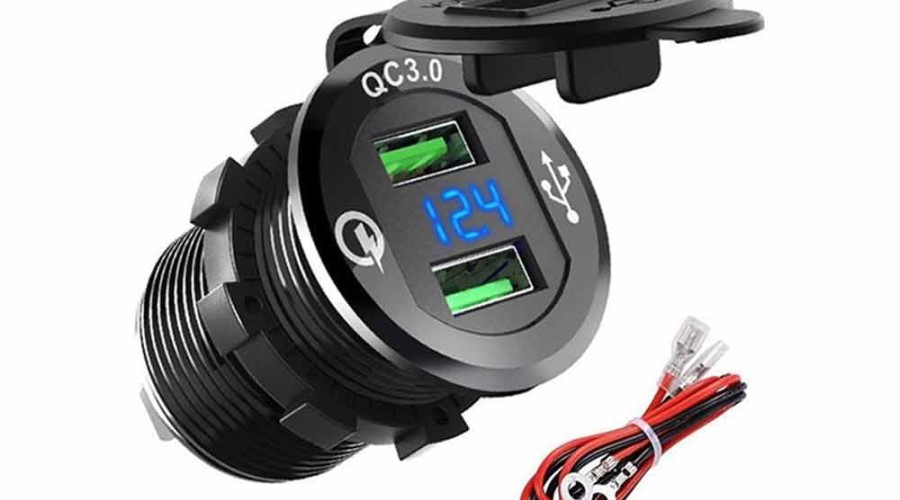 Boost Your Vehicle's Charging Efficiency with the 12-24V Boat-Shaped Switch Dual QC3.0 Fast Charging In-car Charger