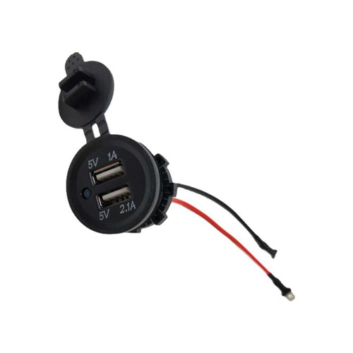 3.1A Dual USB Charger with 15cm Extension Cable 16AWG Wire 12-24V Automotive and Marine Modified Charger.