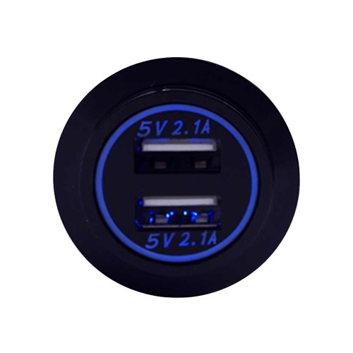 4.2A Dual USB Charger with Aluminum Alloy Casing DC12-24V Automotive and Marine Modified USB Charger for Cars and Boats