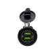 Aluminum Alloy Fast Charger DC12-24V RV Automotive Marine Modified Metal Dual QC3.0 Quick Flash Car Charger