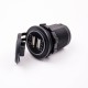 USB Car Charger Dual Port Round Socket Through Hole 4.2A With Dust Cover