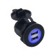 USB Charger for Automotive and Marine Modification 2.1A 3.1A 4.2A to 5V Blue Light Charger