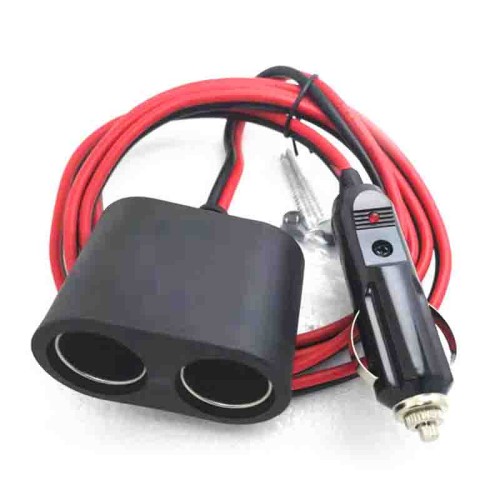 12/24V 2 Port Car Charger Adapter Car Cigarette Lighter Sockets 0.5M