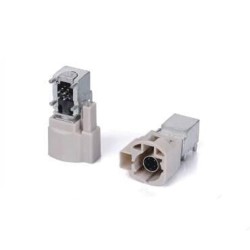 HSD 4+2Pin B Code Right Angle Vehicle Connector Male White Radio PCB Phantom Supply