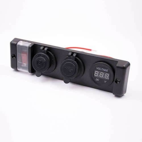 Panel Mount USB Switch Double USB Voltmeter Cigarette Lighter Car Multifunctional