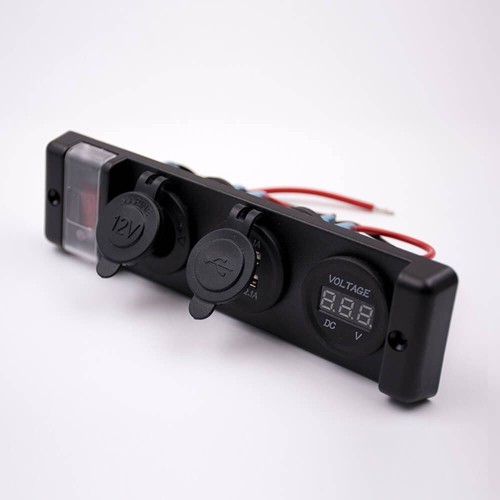 Panel Mount USB Switch Double USB Voltmeter Cigarette Lighter Car Multifunctional