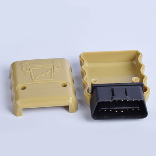 J1962M Automobile OBD2 Male OBD 16 Pin Connector Gold Plated 90°Male 12V