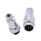 10pcs GX16 9 Pin Connector Round Straight Male Female Metal Plug