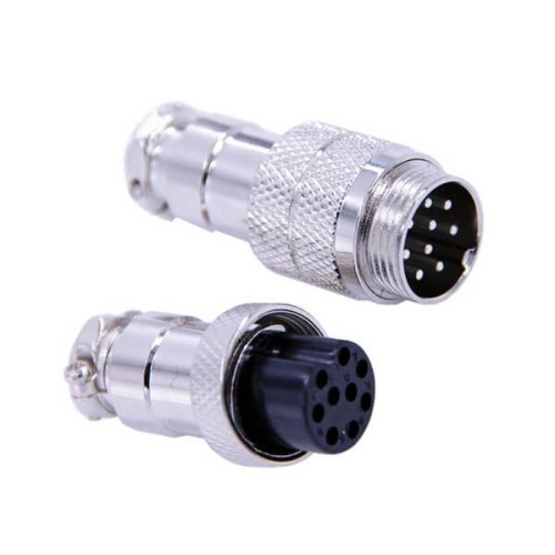 10pcs GX16 9 Pin Connector Round Straight Male Female Metal Plug