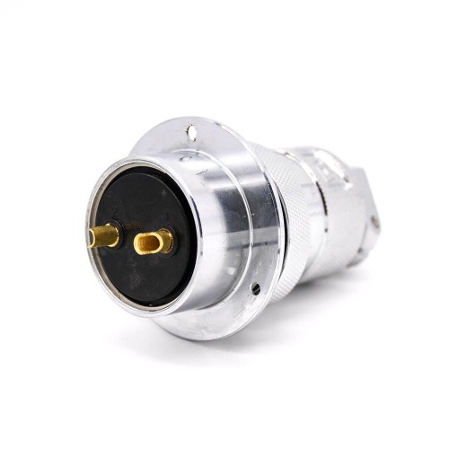 2 Pin Aviation Connector GX40 Straight Female Cable Plug Male Panel Receptacles 3 Holes Flange