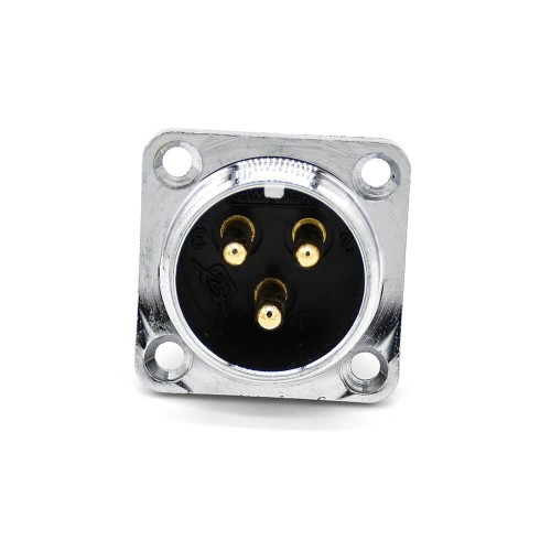 3 Pin Aviation Connector GX20 Male Square 4 Hole Flange Panel Receptacles