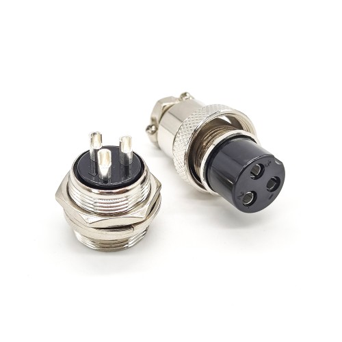 3 Pin Circular Connector Straight GX20 Male and Female Panel Mount