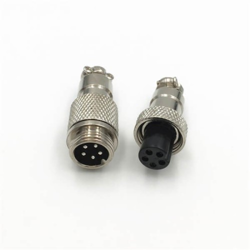 5 Pin Male and Female GX12 Plug Straight Circular Electrical Connector 5PCS