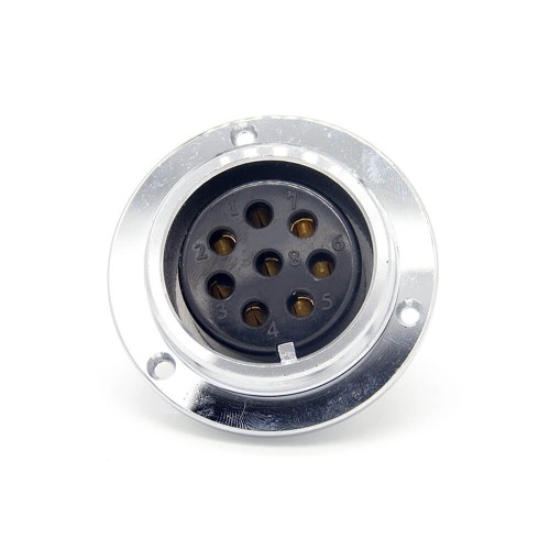 8 Pin Aviation Connector GX48 Reverse Female Panel Receptacles Circular Round Flange