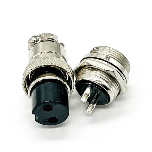 Aviation Connector GX20 2 Pin Straight Male Socket and Female Plug Bulkhead