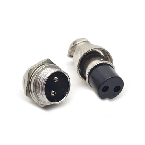 Aviation Plug 2 Pin Female and Male GX16 Straight 16mm Threads Electrical Connector