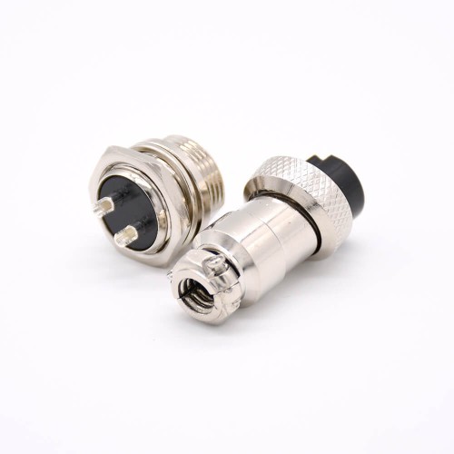 Aviation Plug 2 Pin Female and Male GX16 Straight 16mm Threads Electrical Connector