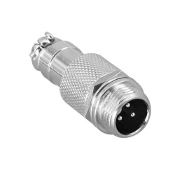 Circular Aviation Cable Male Plug GX12 3 Pin Connector