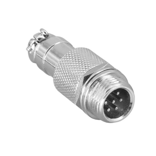 Circular Aviation Cable Male Plug GX12 6 Pin Connector