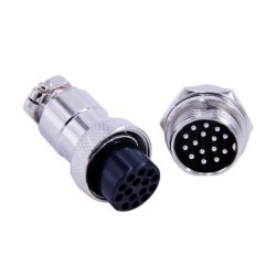 Circular Connector 15 Pin Male Socket and Female Plug GX20 Bulkhead