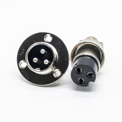 Circular Connector Panel Mount 3 Pin Flange Mount GX20 Male Female Straight Plug and Socket