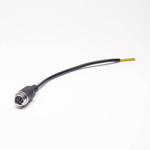 GX12-4 4Pin Male 12mm Screw Mounting Cable Connector Aviation Plug With Cable Length 30CM