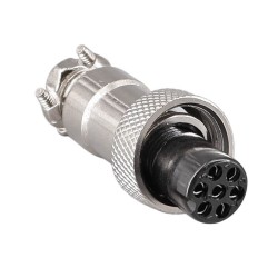 GX12 7 Pin Female Plug and Male Socket with 4 Hole Square Flange Wire Cable Connector