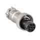 GX12 7 Pin Female Plug and Male Socket with 4 Hole Square Flange Wire Cable Connector