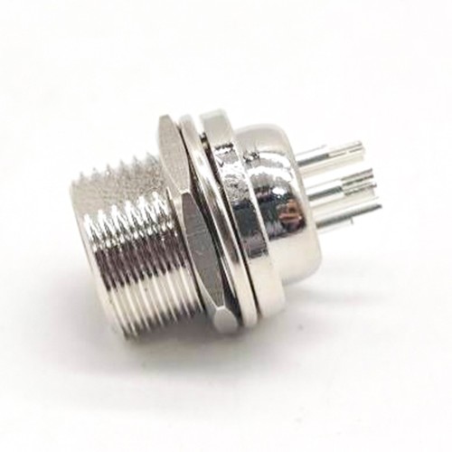 GX12 Circular Connector 5 Pin Solder Cable Front Mount Straight Male Panel Receptacles