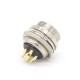 GX16 4 Pin Connector Straight Female Socket Reverse Rear Bulkhead Solder Cup