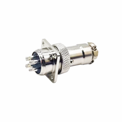 GX16 4 Pin Female Plug and Male Socket with 4 Hole Square Flange Wire Cable Connector