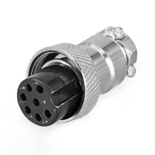 GX16 7 Pin Female Plug and Male Socket with 4 Hole Square Flange Wire Cable Connector