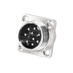 GX16 9 Pin Female Plug and Male Socket with 4 Hole Square Flange Wire Cable Connector