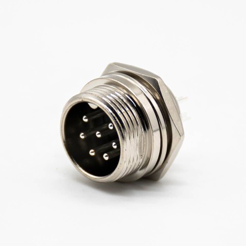 GX16 Connector 7 Pin Male Panel Receptacles Back Mount Straight Solder Cable Aviation Socket