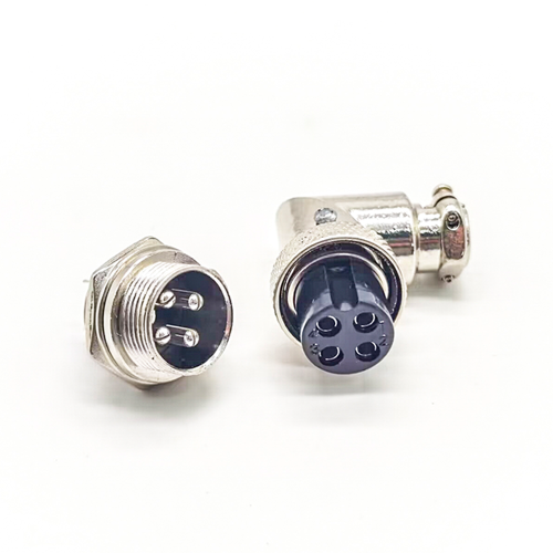 GX16 Right Angle Connector 4 pin Male Socket and Female Plug