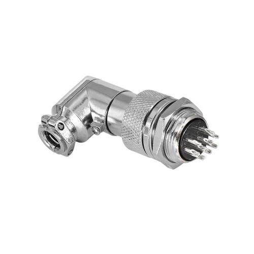 GX20 Aviation Wire Connector 9 Pin Angled Female Plug Metal Male Socket Back Mount Solder Cup