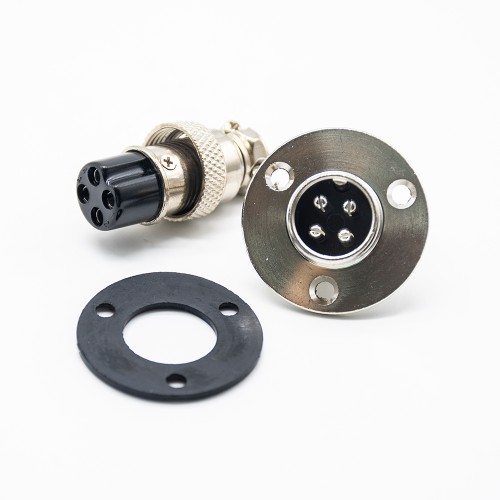 Jack GX16 4p Round Aviation Connector Male Flange Mount Socket and Straight Plug