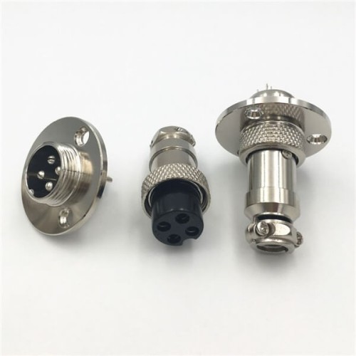 Jack GX16 4p Round Aviation Connector Male Flange Mount Socket and Straight Plug