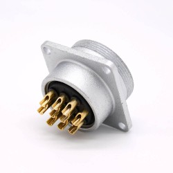 10 Pin Connector P28 Female Straight Socket Square 4 holes Flange Mounting Solder Cup for Cable