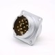 12 Pin Connector P24 Male Straight Socket Square 4 holes Flange Mounting Solder Cup for Cable