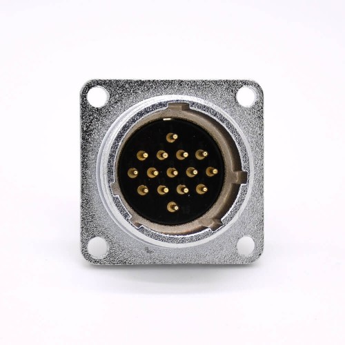 15 Pin Connector P24 Male Straight Socket Square 4 holes Flange Mounting Solder Cup for Cable