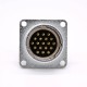 19 Pin Connector P24 Male Straight Socket Square 4 holes Flange Mounting Solder Cup for Cable