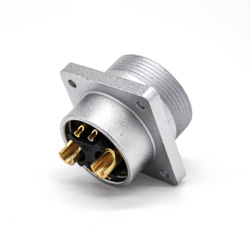 7 Pin Female P32 Straight 4 Holes Flange Socket