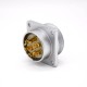 7 Pin Socket P40 Female Straight 4 holes Flange Connector