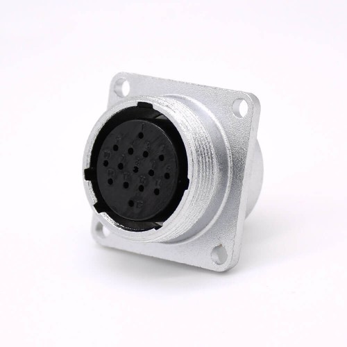 Connector 15 Pin P24 Female Straight Socket Square 4 holes Flange Mounting Solder Cup for Cable