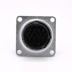 Connector 15 Pin P24 Female Straight Socket Square 4 holes Flange Mounting Solder Cup for Cable