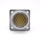 Connector 19 Pin P32 Male Straight Socket Square 4 holes Flange Mounting Solder Cup for Cable