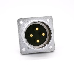 Male electrical Socket P32 4 Pin Straight 4 Holes Flange Receptacles